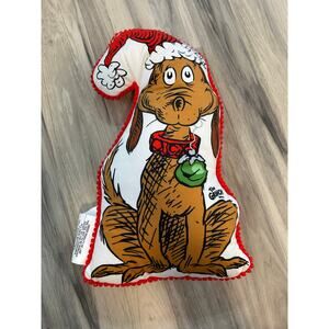 Dr. Seuss MAX Dog The Grinch Christmas Holiday Shaped Toss Decorative Pillow